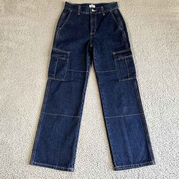 Aritzia Denim - Aritzia Sunday Best Jeans Women's 0 Blue Wide Leg Baggy Cargo Y2K Style